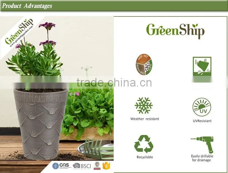 Unique Design Hydroponics Tall Round Decoration Flower Pot with self watering system
