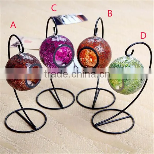 Mosaic Glass Lantern Candle holders Hanging Candle lantern Garden Light
