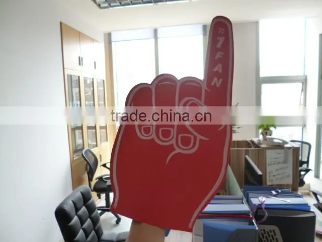 white big cheering hand gloves with logo print