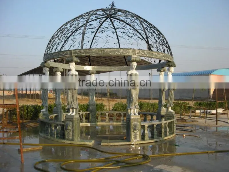 outdoor garden decoration lady stone carving marble gazebo with column