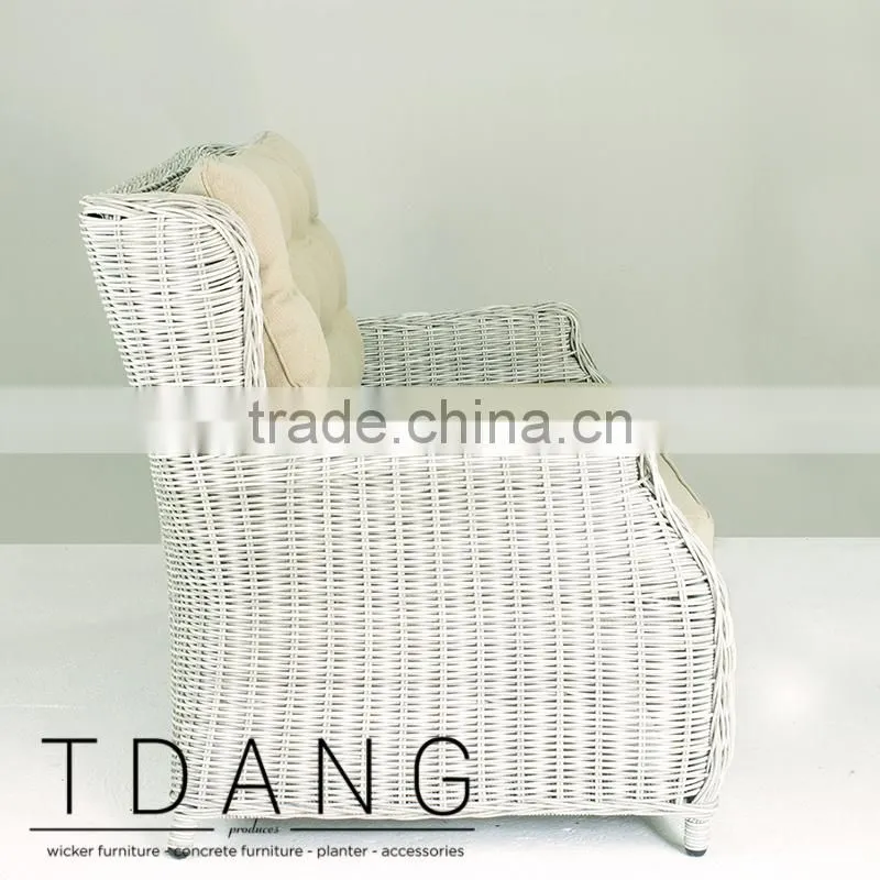 Driago Wicker Sofa- Outdoor Rattan Bench- Grey Wicker Bench