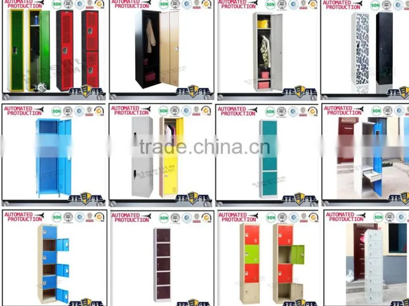 Decorative design 3 door metal locker steel bathroom shoe locker