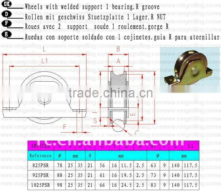 sliding door roller for gate accessoreis