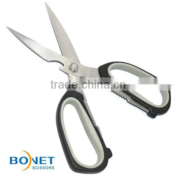 SKI0014 FDA qualified 7-3/4" sharp point kitchen bottle opener scissors