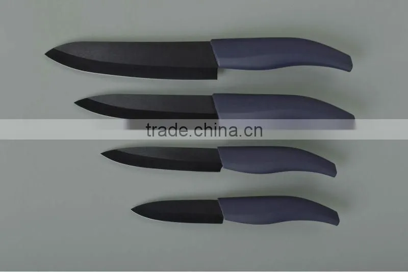 4 Pieces Purple Handle Zirconia Ceramic Knife With PVC Box