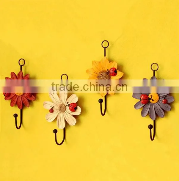 Creative resin wall hook home Decorative wall hook flowers wall hook