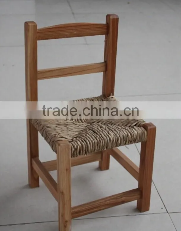 solid wood children chair with ratten cushion
