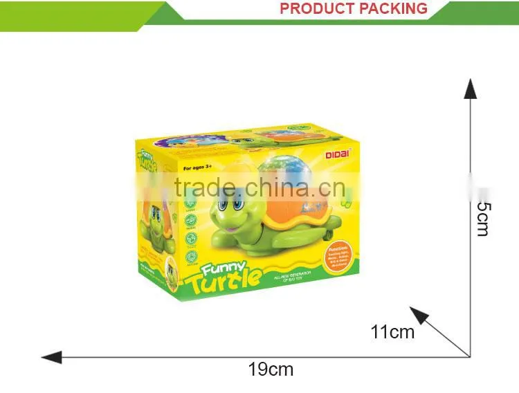 Funny cartoon musical animal turtle toys electric rotating display stand