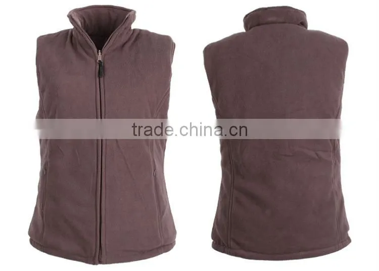 2016 New Design Apparel Stocklot Sleeveless Polar Fleece Waistcoat For Women