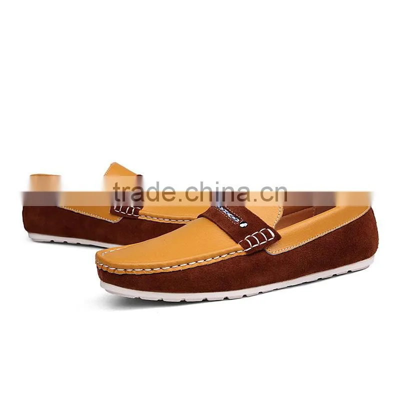 male casual shoes fashion new model style from china factory, high quality men casual peas shoes sample with leather