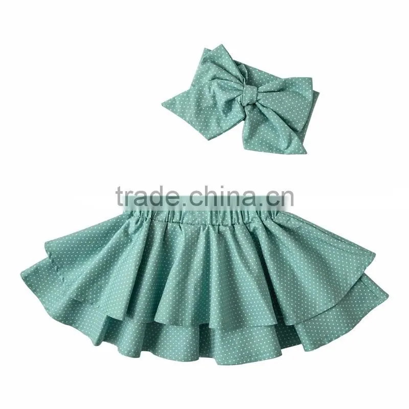 Summer hot sale cute fashion party baby mini skirt with matching headband