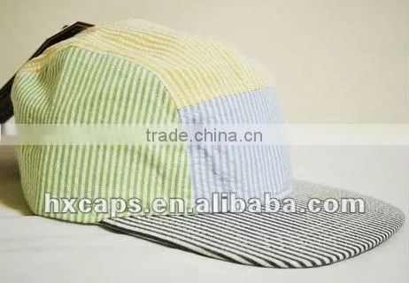 wholesale custom flat brim 5 panel flat caps plaid cap