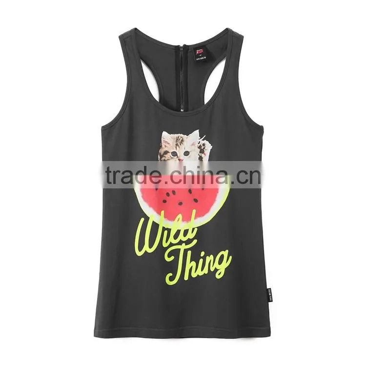 wholesale textiles ladies cat watermelon printed custom wrestling singlets