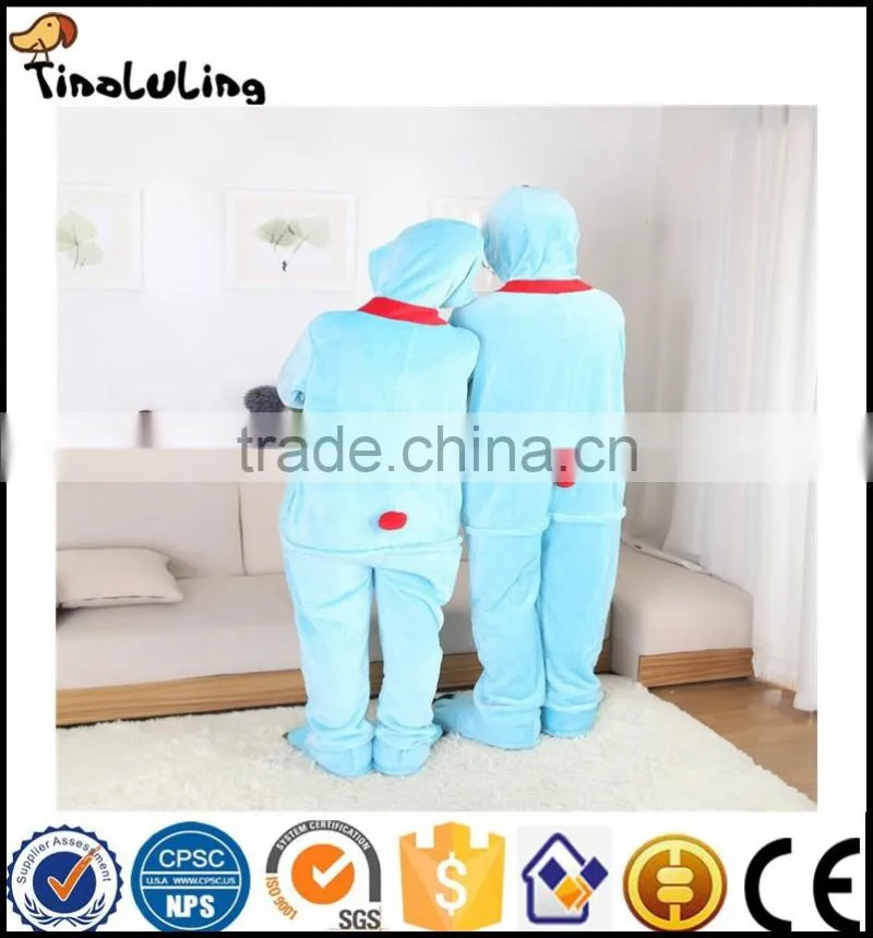 Wholesale flannel doraemon pajamas one piece cartoon pajamas cat onesie pajamas