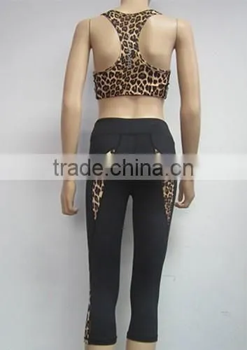 Cheap Wholesale Sexy Tiger Women Sports Wear Bra Yoga Suit