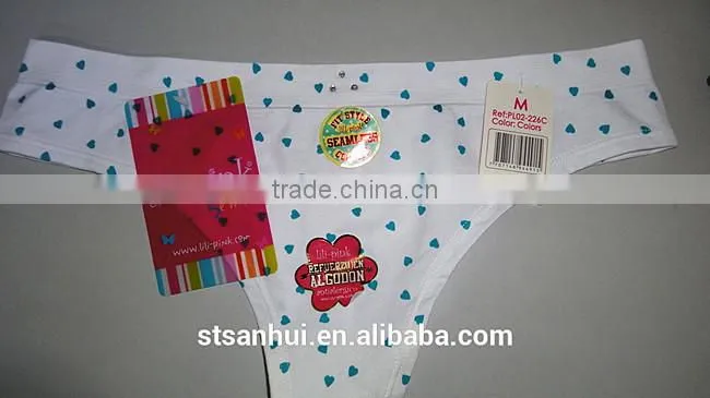 Sexy fashion design love print seamless underwear young girl panty