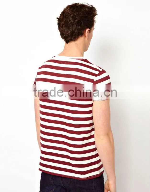Crew Neck Stripe Tee Shirt For Men