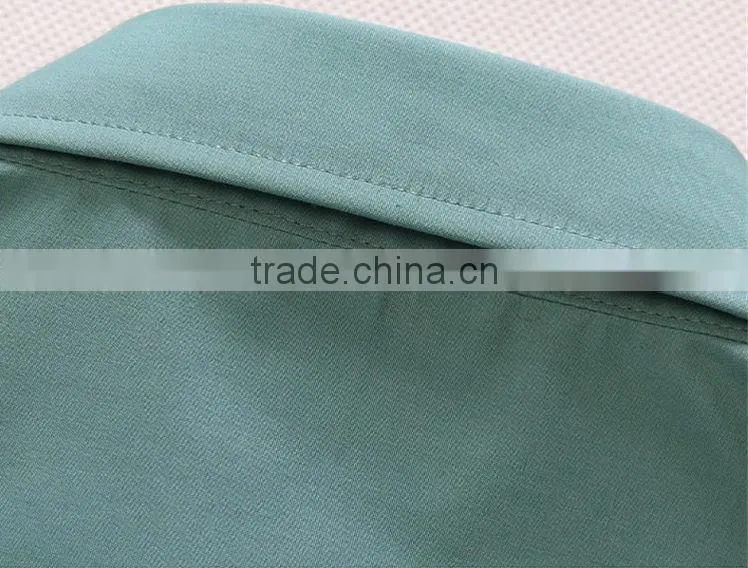 Slim light blue color short sleeve cotton men shirts