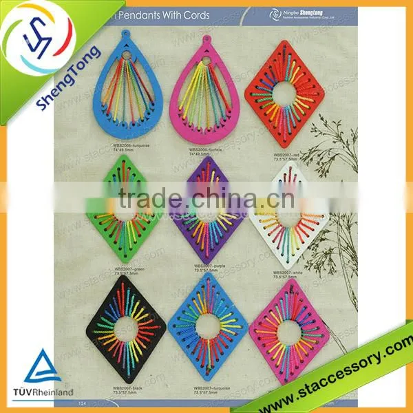2015 new popular wooden pendant with cords