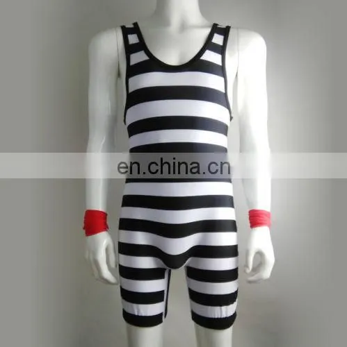 Striped sublimation blank wrestling singlets 5xl