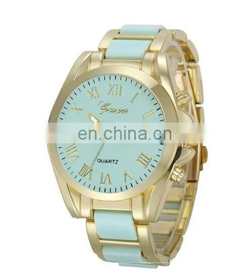 Fashion Men Women Geneva Roman Watch Lady Leather Band Analog Quartz Wrist Watches