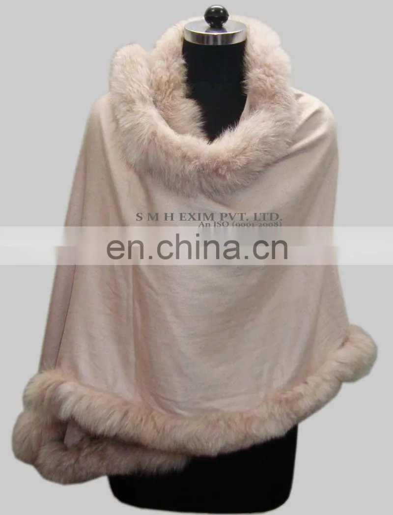 Pashmina shawls with fur