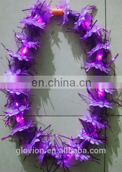 LED Flashing Flower Necklace Hawaii Lei for night party