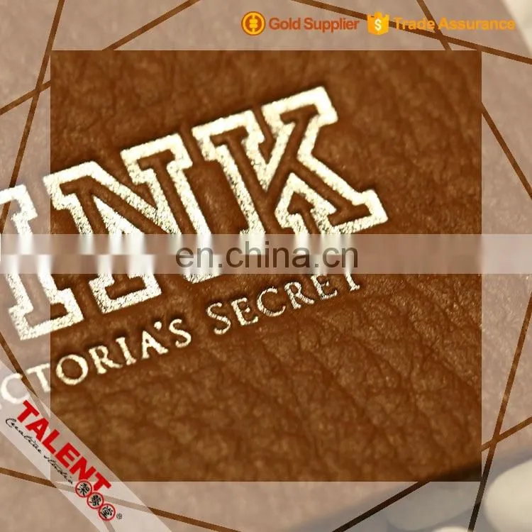 Custom Hot Pressed And Stamping Silver PU Leather Label Patch