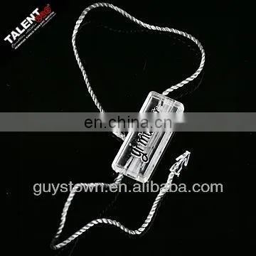 custom printed brand name logo plastic string for clothing hang tag