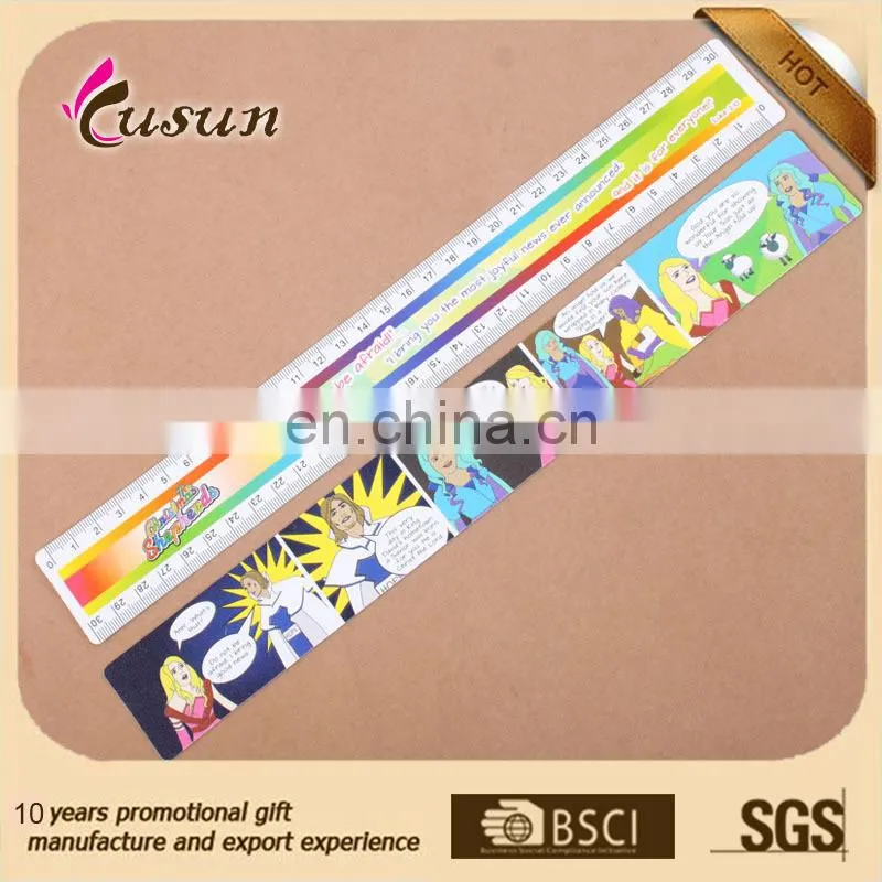 Fashion design promotional logo customized 30cm straight custom plastic ruler