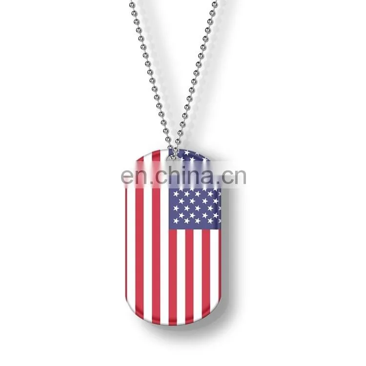 custom promotional metal blank dog tags chain