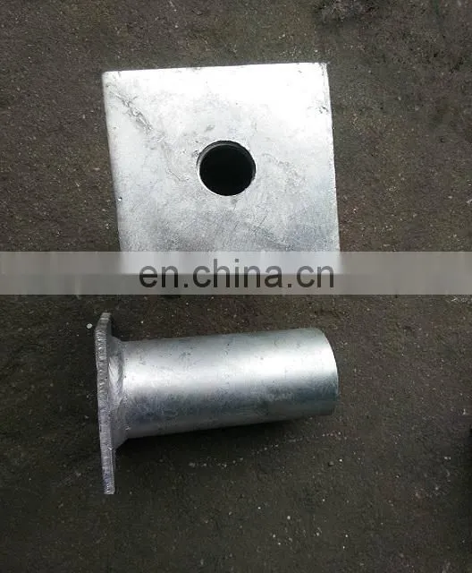 Galvanized pile cap foundation earth lead extension welding up ground pier
