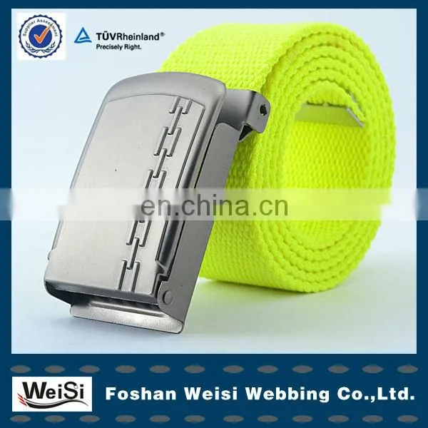 Custom brand logo polyester cotton webbing belt without buckle