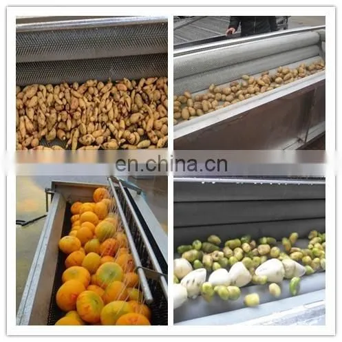 Brush roller type friute and vegetable washing cleaning and peeling machine for sale