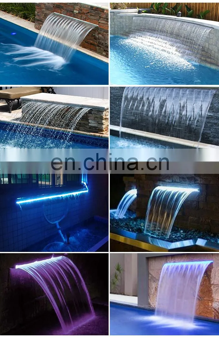Spillway Pool Spa Wall Mount Waterfall Blade Cascade Sheer Swimming Pool Water Descent