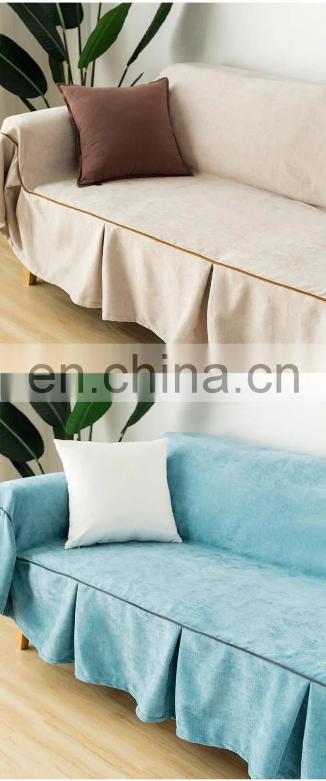 Chinese manufacture dust- proof couch cover set sofa protector chenille 100% polyester embroidered sofa cover