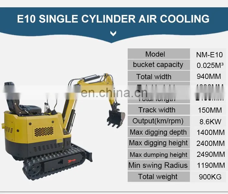 China Best Quality Cheap Price Mini Digger Excavator 0.9ton