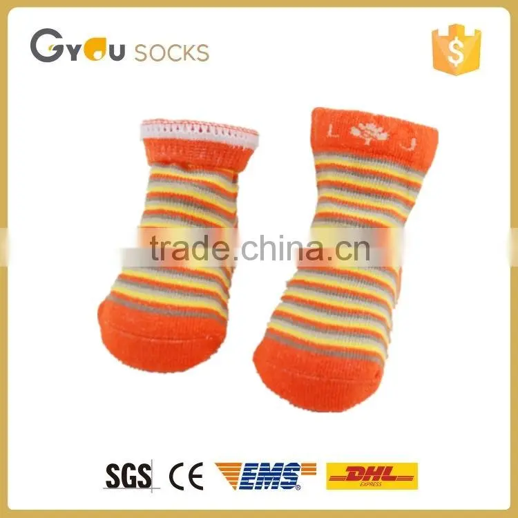 high quality bulk wholesale custom baby sock with stripes anti slip socks