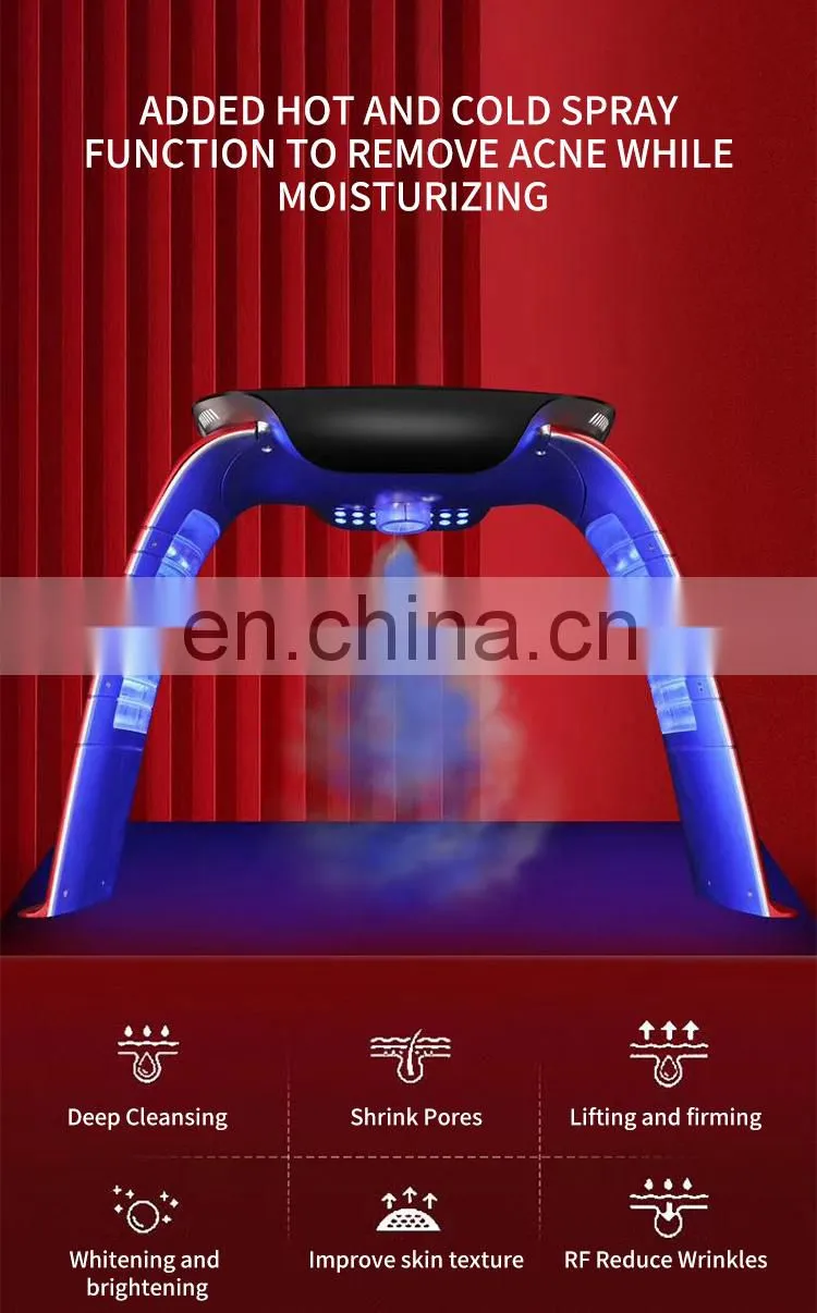 LED Light 7 Color Facial SPA Nano Photon Skin Rejuvenation Device PDT Therapy Hot Cold Spray Skin Care Beauty Instrument