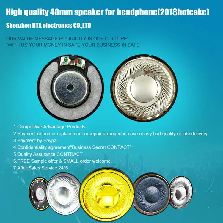 40mm super stereo driver horn earphone speaker