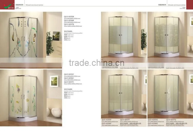 ABS acrylic aluminium alloy frameless shower enclosure