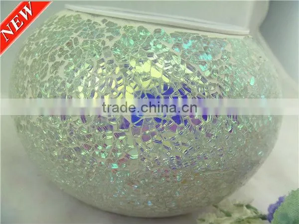 Blue mosaic glass lantern