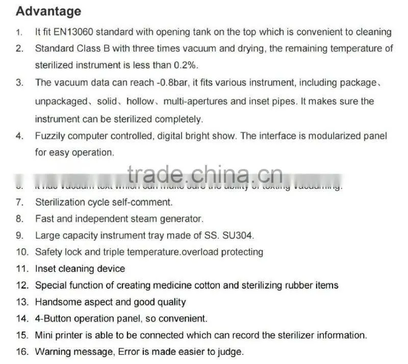 18L portable dental autoclave sterilizer/sterilization for sale