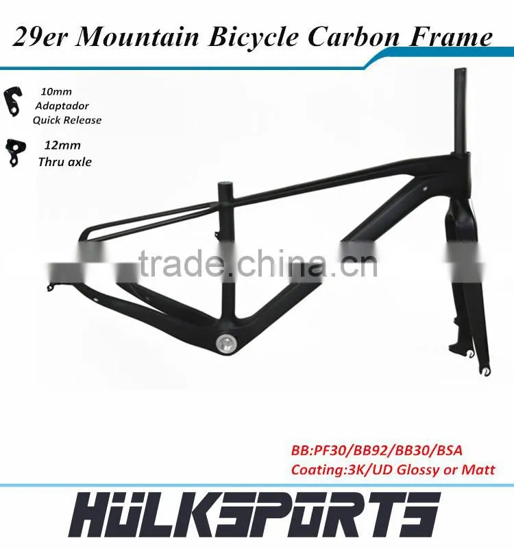 Carbon frame 29er mountain bicycle frame carbon bike frame 142x12 rear axle thru-axle 29er carbon mtb frame