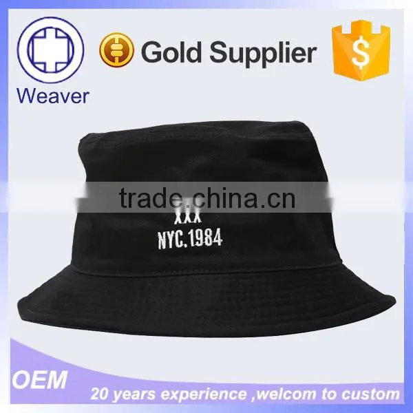 Custom Black Bucket Hat / 100 Cotton Blank Plain Bucket Hat Wholesale