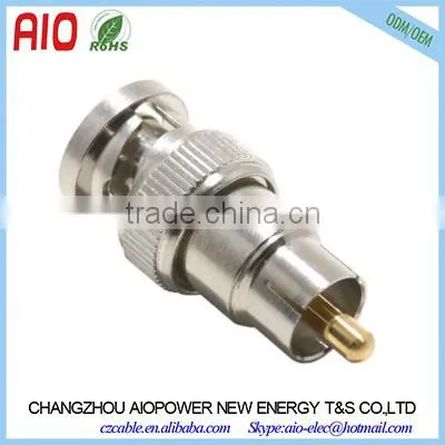 Straight brass with nickel plating Coaxial Adapter BNC Female to RCA Female BNC to RCA