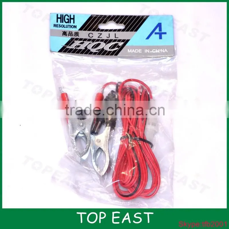 RED Black booster clamps jump lead cable battery clip charging covered with fuse protect