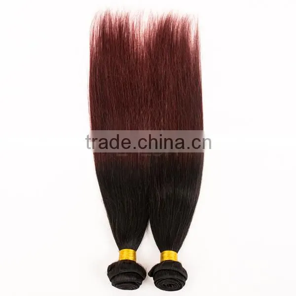 two tone ombre remy virgin russian human hair weave weaving