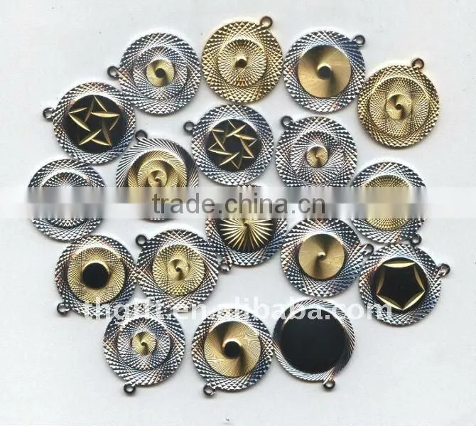 Silver Lacquered colors metal coin pendants