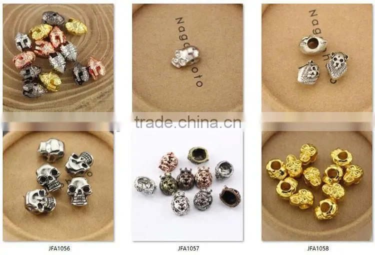 JFA1047 Silver gold rose gold plated metal laughing buddha head beads